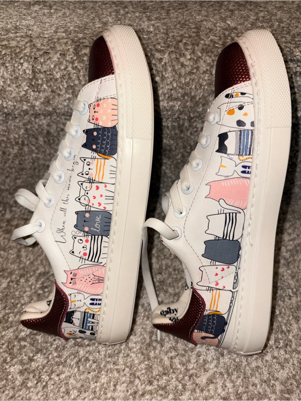 Goby cat print women sneakers-new